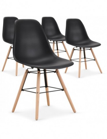 Lot de 4 chaises scandinaves Lisa Noir 8056lnoir