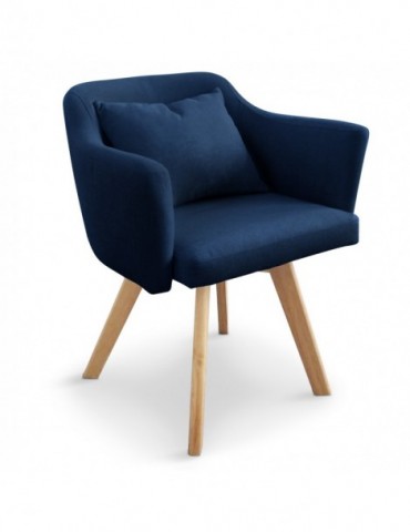 Lot de 2 fauteuils scandinave Dantes Tissu Bleu yf1529lot2bleu