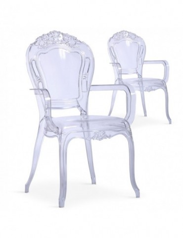 Lot de 2 chaises royales Cosy Crown Transparent cnpc1007transparent