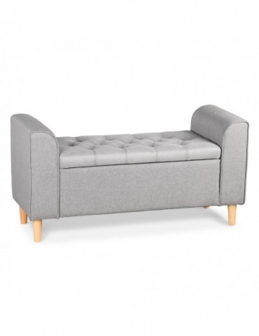 Banquette-coffre Winnie Tissu Gris clair lsr16051grisclair