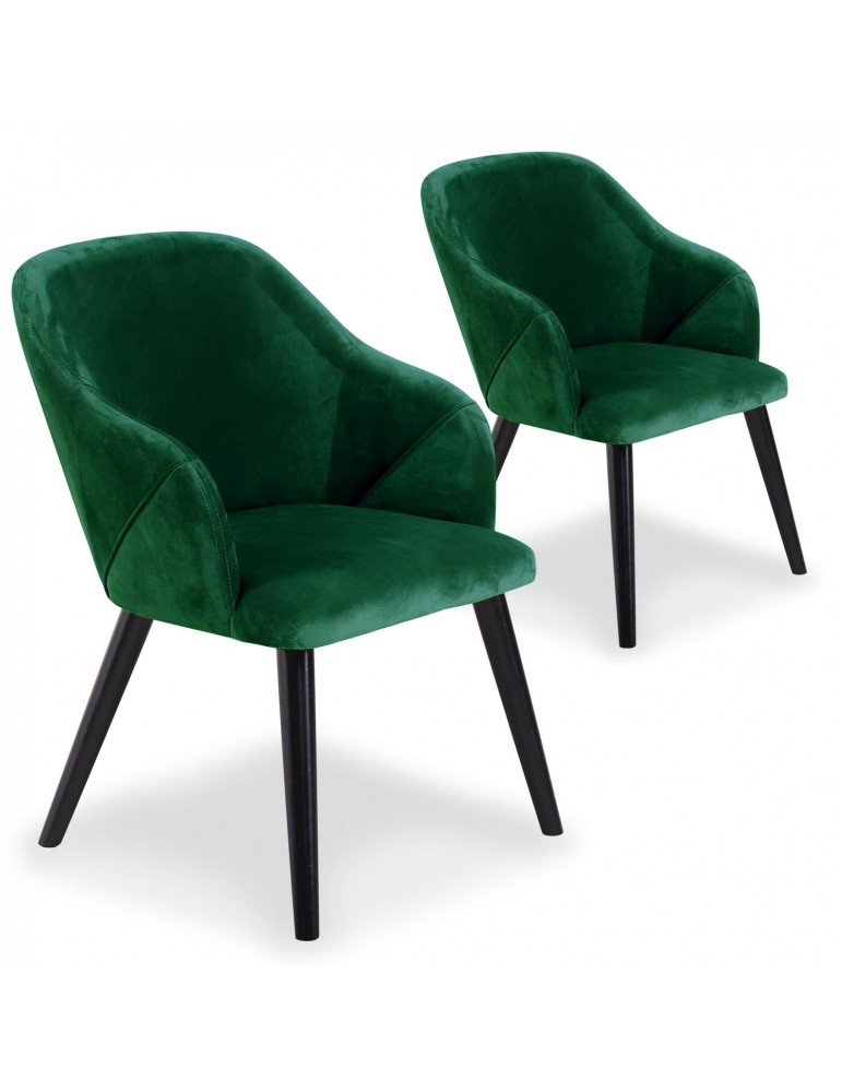 Lot de 2 fauteuils Liberto Velours Vert qh8929green56