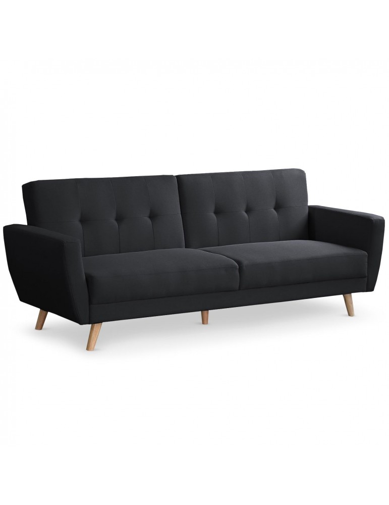 Canapé convertible scandinave Refresha Tissu Noir lf3332black34