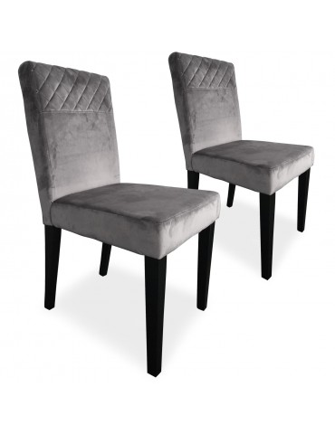 Lot de 2 chaises matelassées Milo Velours Argent wh1750velvetsilver