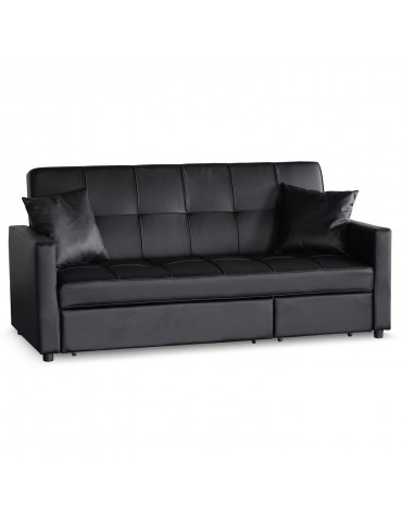 Canapé convertible 3 places Julieta Noir lf3333blackpu