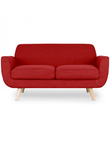 Canapé scandinave 2 places Danube Tissu Rouge l2082rouge