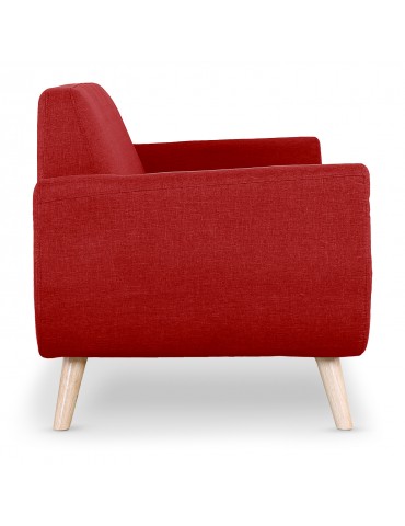 Canapé scandinave 2 places Danube Tissu Rouge l2082rouge