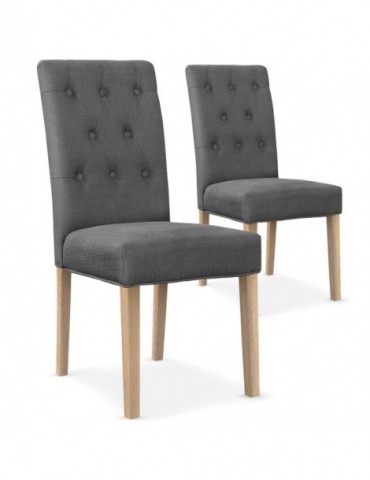 Lot de 2 chaises Costel Tissu Gris hy901rtissugrisclair