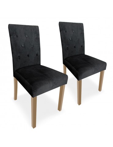 Lot de 2 chaises Cecil Velours Noir wh11282vblack