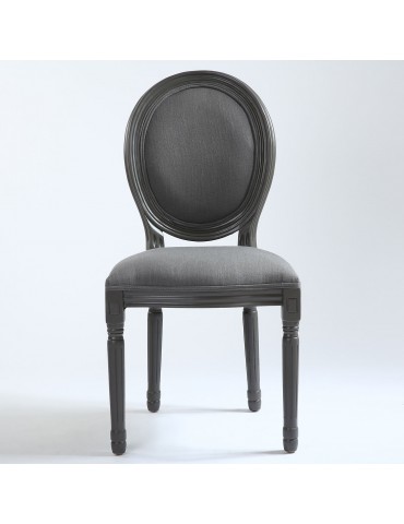 Lot de 2 chaises de style médaillon Louis XVI Gris Tissu Gris 24501ksfltgrey