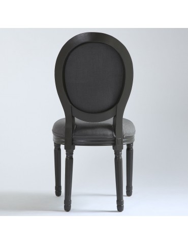 Lot de 2 chaises de style médaillon Louis XVI Gris Tissu Gris 24501ksfltgrey