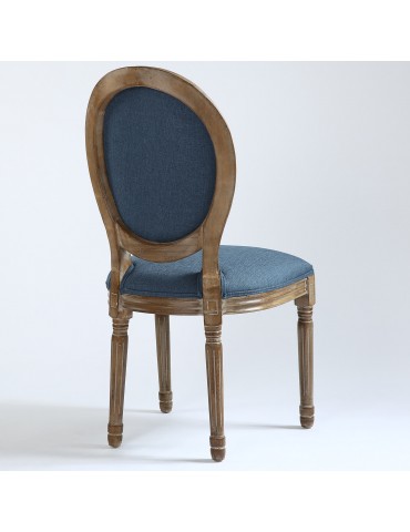 Lot de 20 chaises de style médaillon Louis XVI Tissu Bleu 24501ksf25013lot20