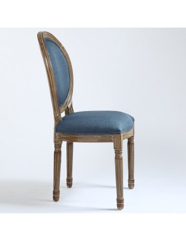 Lot de 20 chaises de style médaillon Louis XVI Tissu Bleu 24501ksf25013lot20