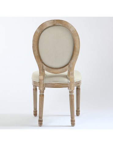 Lot de 20 chaises de style médaillon Louis XVI Tissu Beige 24501ksf25002lot20