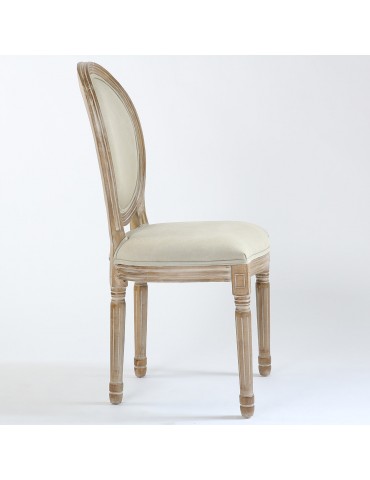 Lot de 20 chaises de style médaillon Louis XVI Tissu Beige 24501ksf25002lot20
