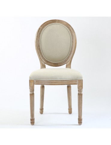 Lot de 20 chaises de style médaillon Louis XVI Tissu Beige 24501ksf25002lot20