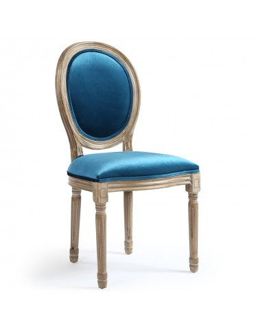 Lot de 20 chaises Louis XVI Velours Bleu 24501lot20vbleu