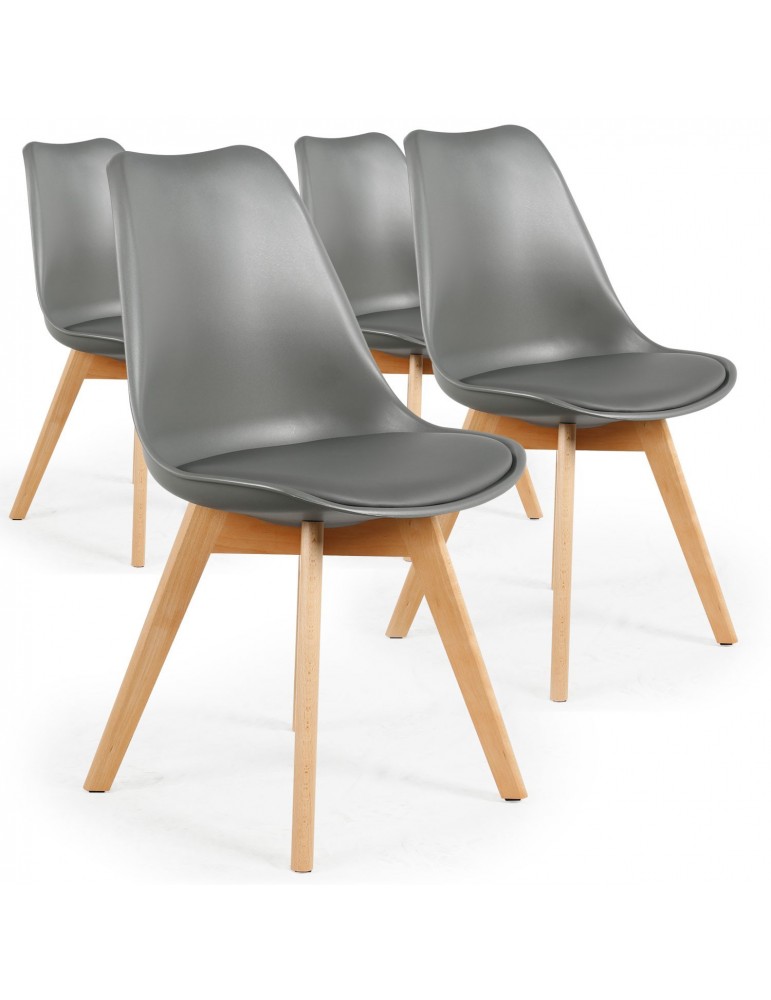 Lot de 4 chaises scandinaves Conor Simili (P.U) Gris cy1602pugrey