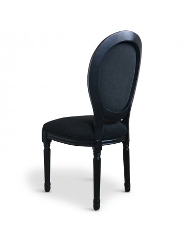 Lot de 20 chaises médaillon Louis XVI Black Velours Noir 24501lot20blackvnoir