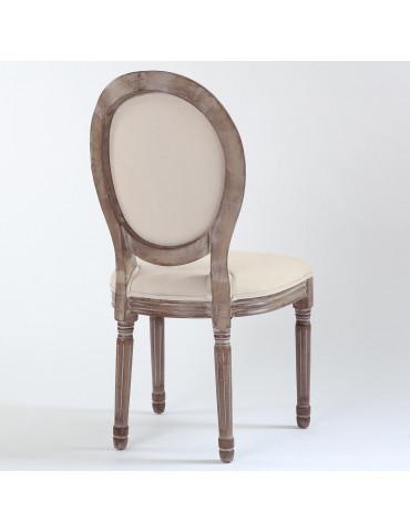 Lot de 20 chaises médaillon Louis XVI Tissu Beige 2450132lot20beige