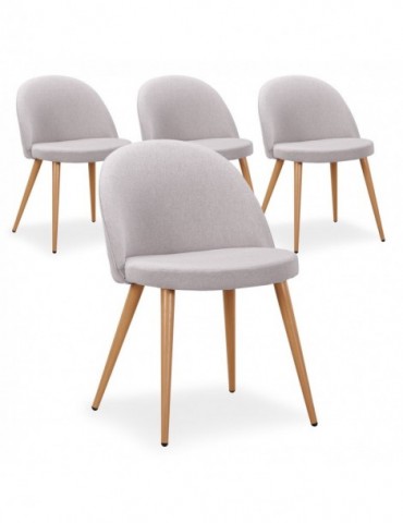 Lot de 4 chaises scandinaves Maury tissu Gris dc5106grey