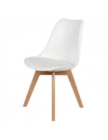 Lot de 4 chaises scandinaves Conor Simili (P.U) Blanc cy1602puwhite