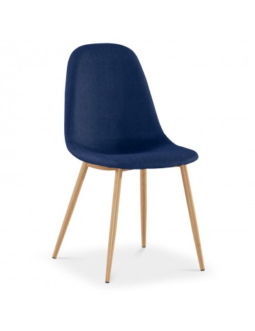 Lot de 4 chaises scandinaves Gao Tissu Bleu dc5081bleu