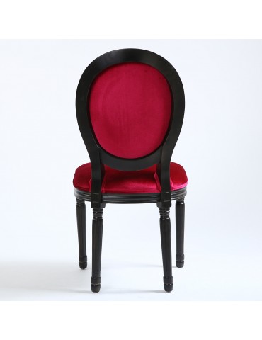 Lot de 2 chaises Louis XVI Black Velours Fuschia 24501blackvfuschia