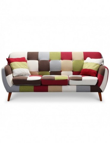 Canapé scandinave 3 places Bombay Multicolore hm1653multicolor