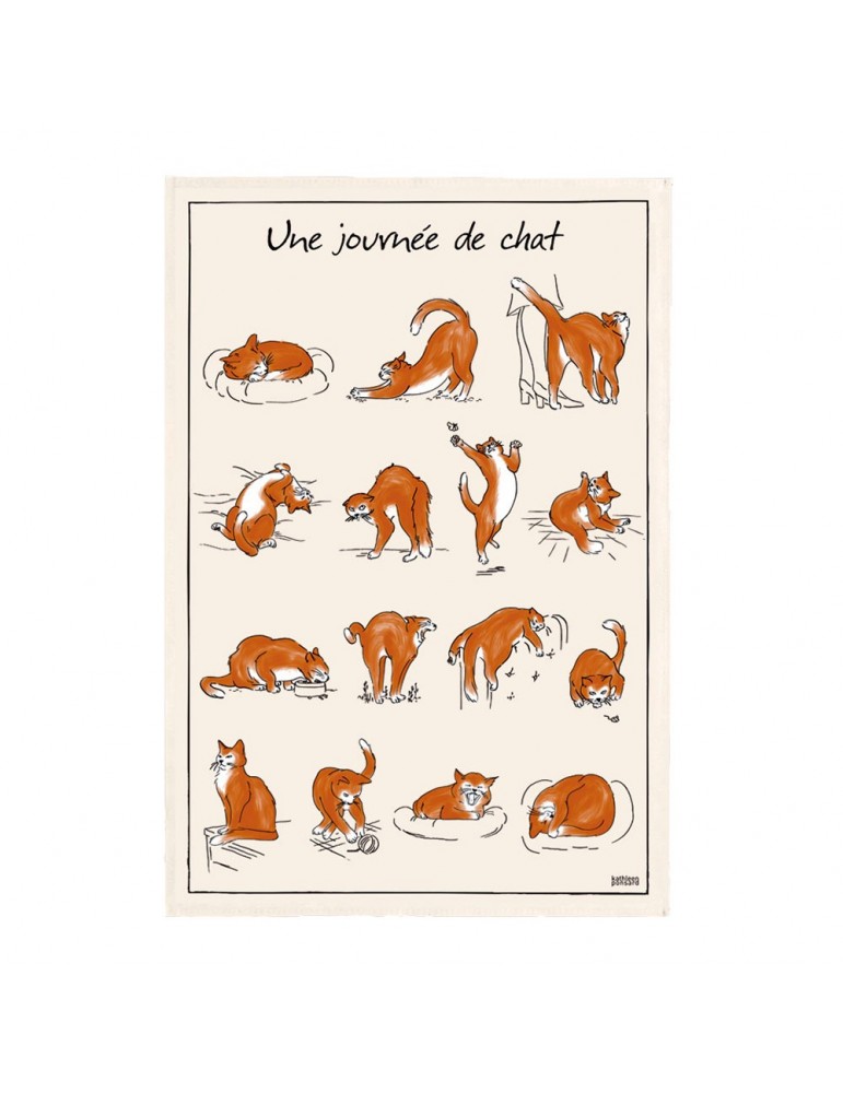 Torchon Imprime Journée de Chat Ecru 48 X 72 2105010000Winkler