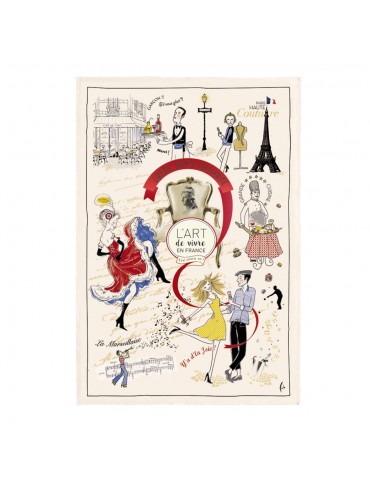 Torchon Imprime Art de Vivre Ecru 48 X 72 2128015000Winkler