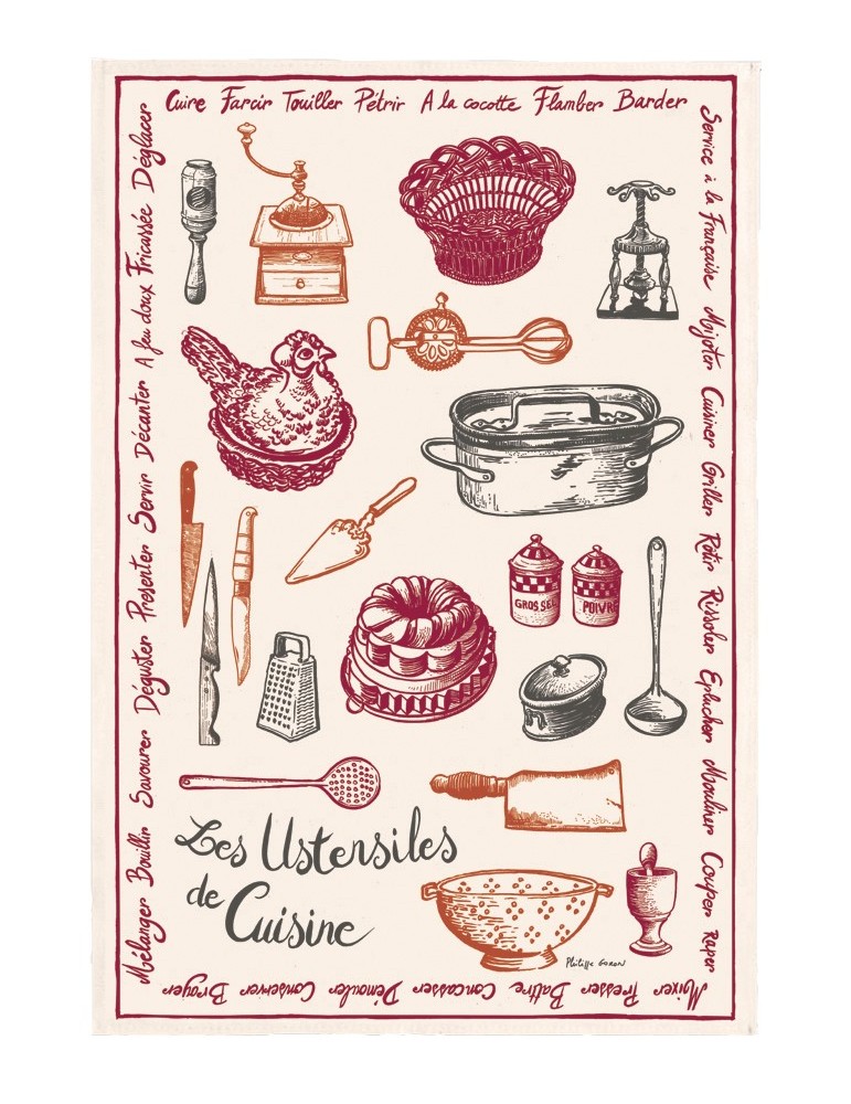 Torchon Imprimé Ustensiles de cuisine Écru 48 x 72 6581010000Torchons & Bouchons Torchon Imprimé Ustensiles de cuisine Écru 48 x 72 6581010000Torchons & Bouchons