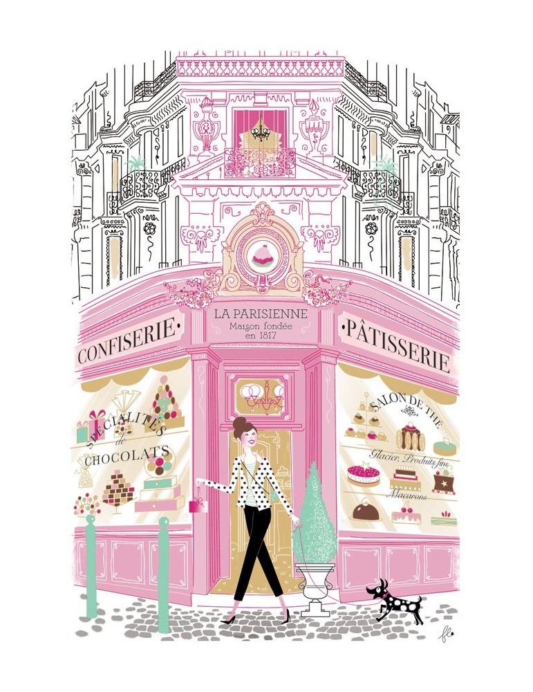 Torchon Imprimé Façade patisserie Ecru 48 x 72 2388010000Torchons & Bouchons