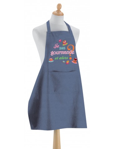 Tablier de cuisine Je suis gourmande Jeans 90 x 72 2457065000Torchons & Bouchons
