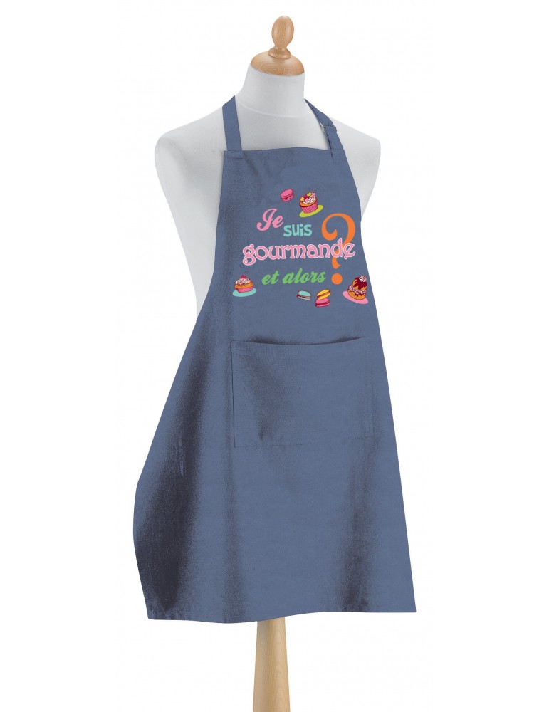 Tablier de cuisine Je suis gourmande Jeans 90 x 72 2457065000Torchons & Bouchons