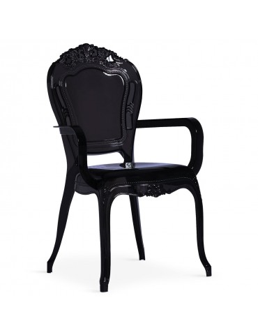 Lot de 2 chaises royales Cosy Crown Plexi Noir cnpc1007black