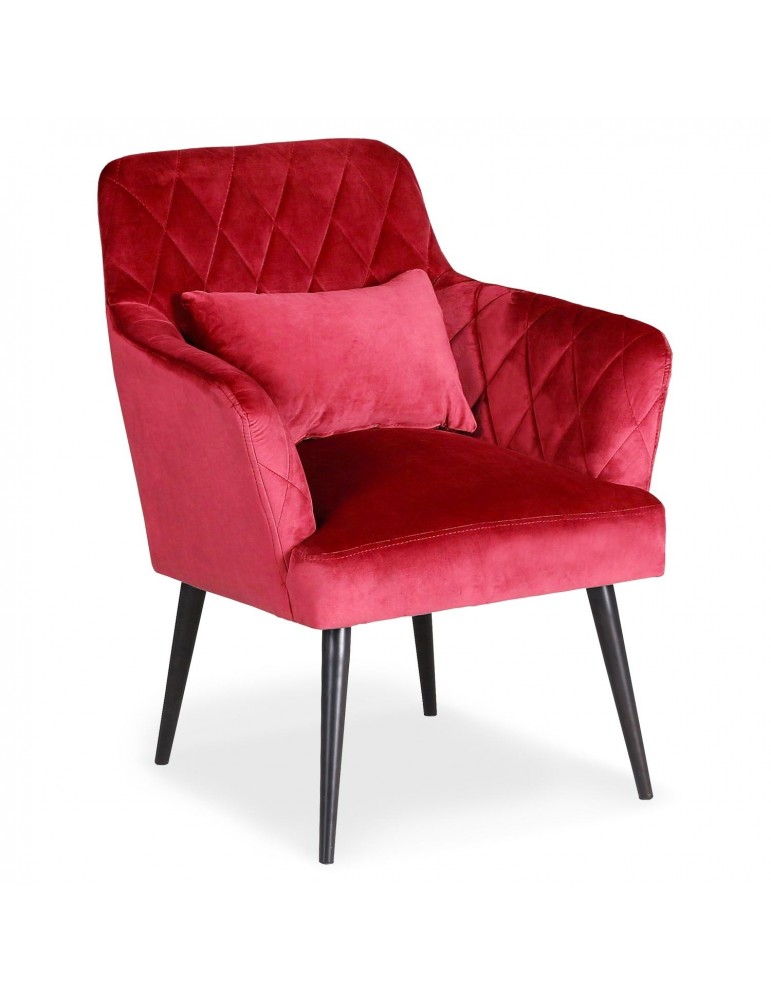 Fauteuil scandinave Octave Velours Rouge lf0135hlr50