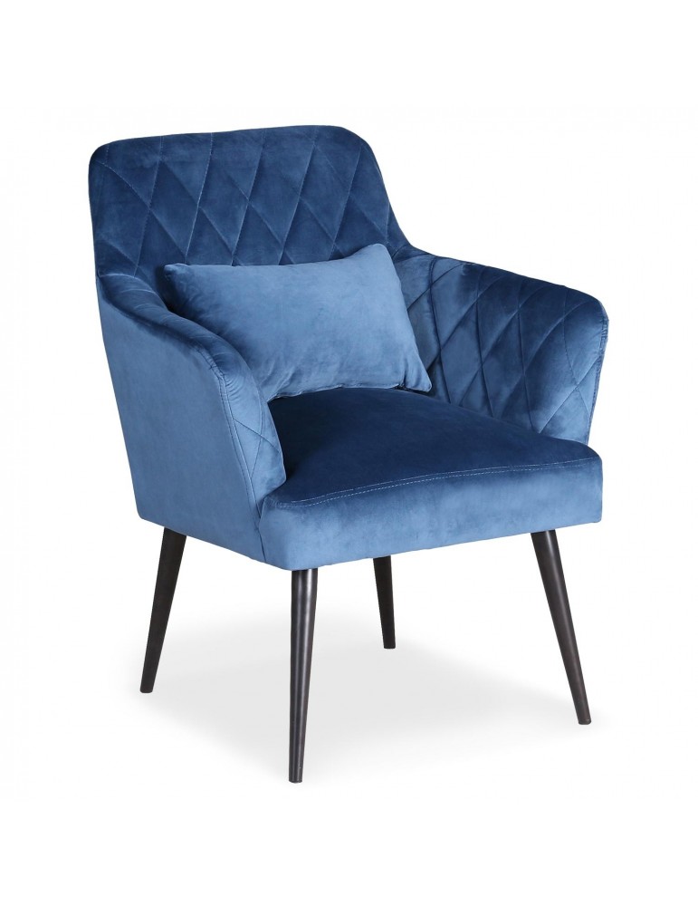 Fauteuil scandinave Octave Velours Bleu lf0135hlr68