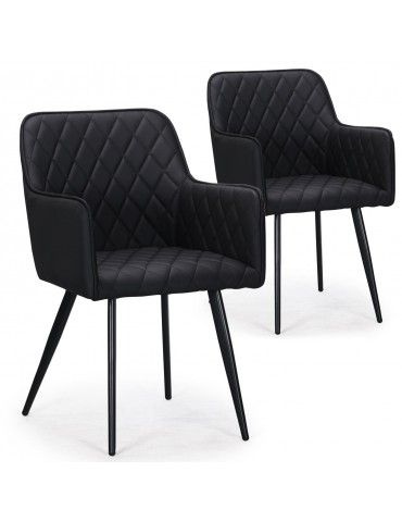 Lot de 2 chaises Clark simili Noir c930blackpu