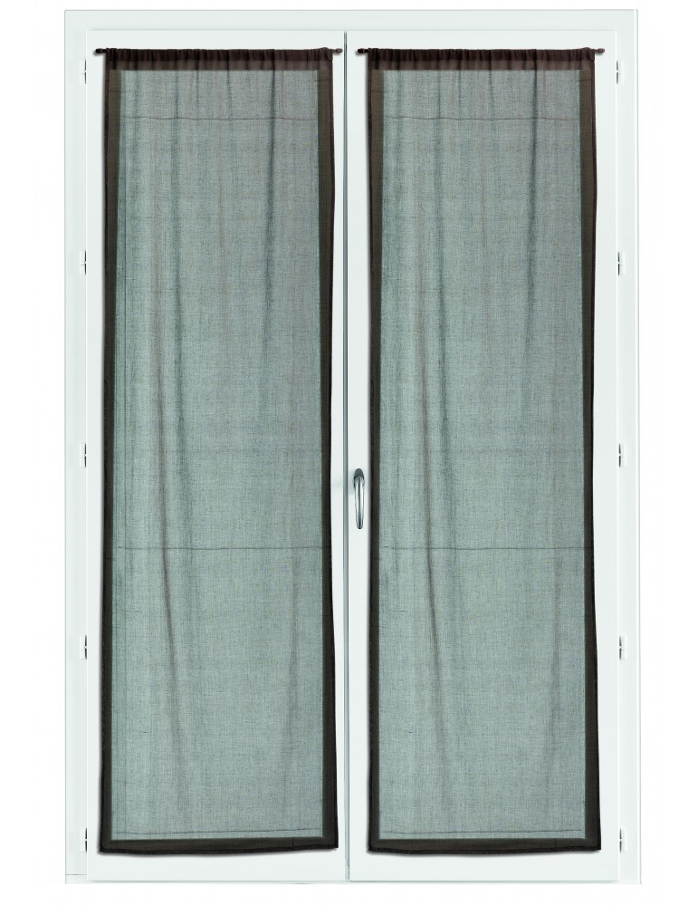 Lot de 2 RIDEAUX VOILE TOUCH CHOCOLAT 45 X 90 7586080202Les Ateliers du Linge Lot de 2 RIDEAUX VOILE TOUCH CHOCOLAT 45 X 90 7586080202Les Ateliers du Linge