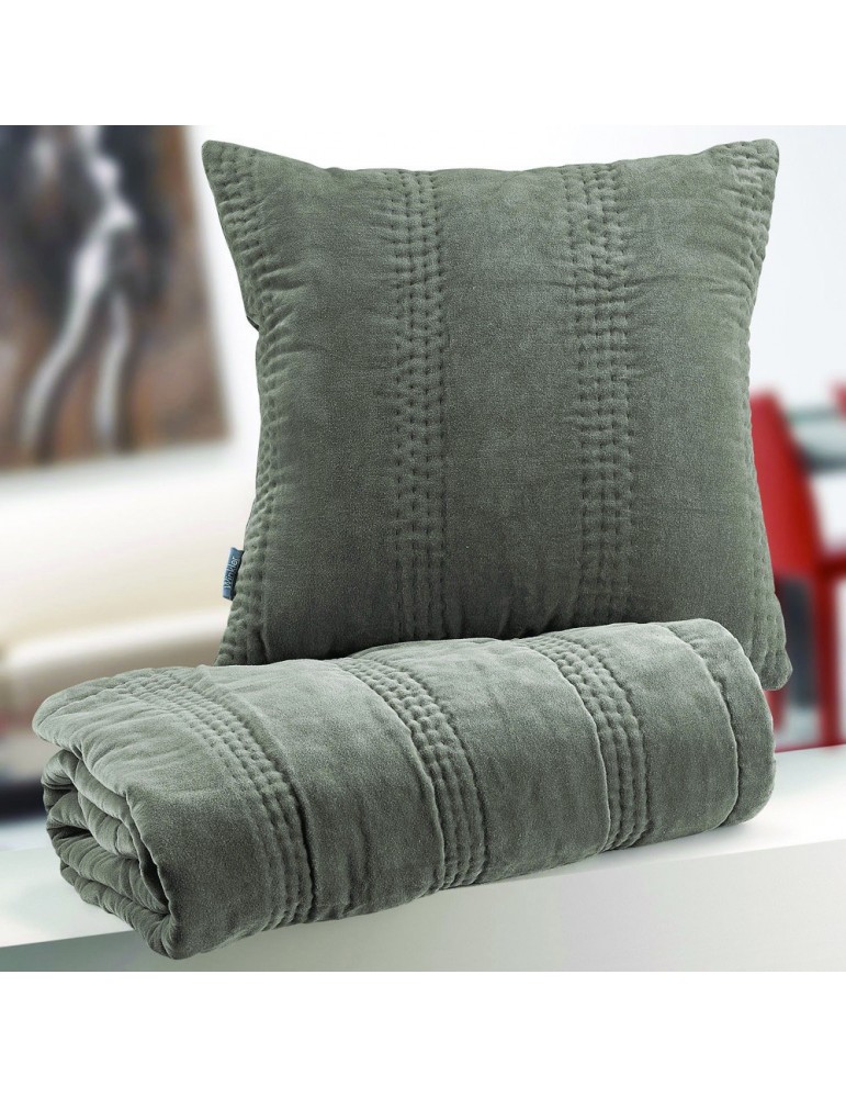 Coussin Velvet Garni Gris 45 x 45 6365075401Les Ateliers du Linge Coussin Velvet Garni Gris 45 x 45 6365075401Les Ateliers du Linge