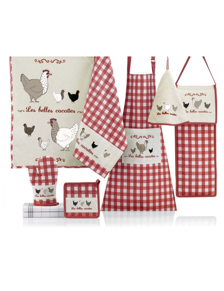 Tablier Les belles cocottes Rouge/Écru 80 x 85 8090030000Les Ateliers du Linge Tablier Les belles cocottes Rouge/Écru 80 x 85 8090030000Les Ateliers du Linge