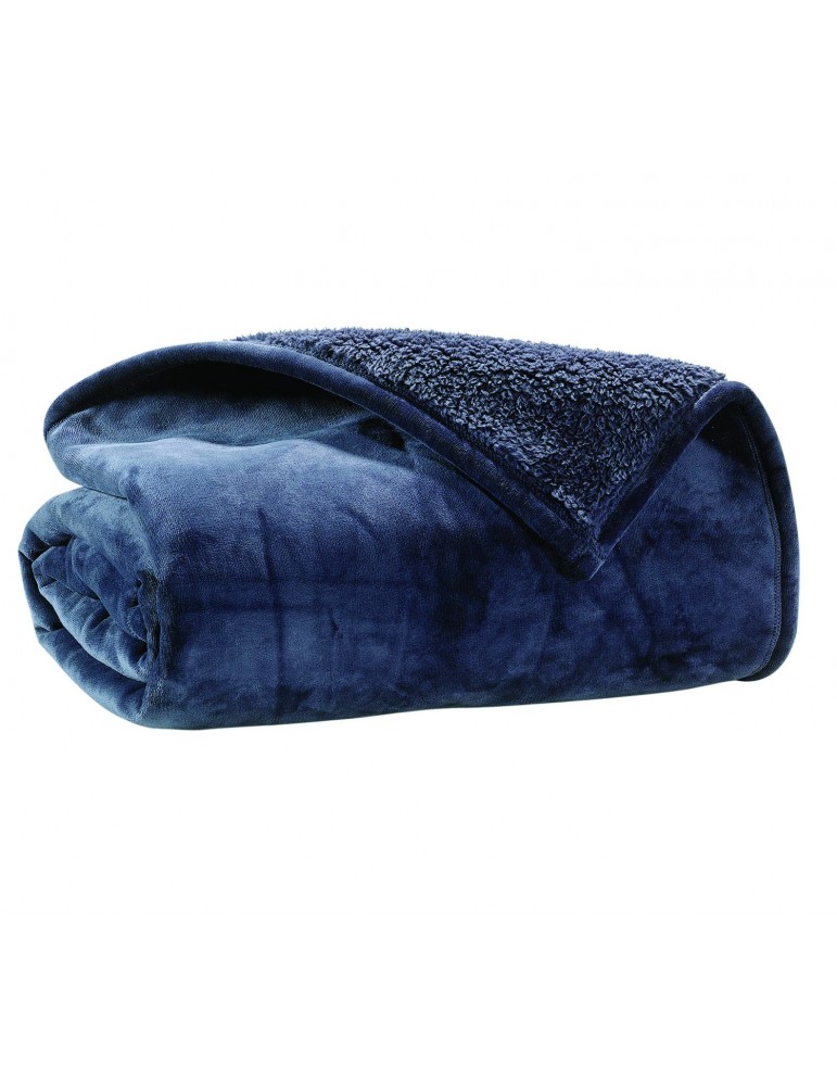 Plaid Lux Bleu 150 x 200 8630041401Les Ateliers du Linge Plaid Lux Bleu 150 x 200 8630041401Les Ateliers du Linge