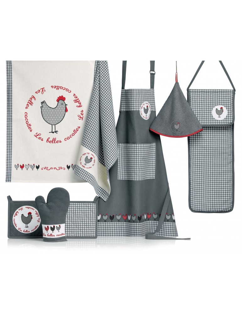 Tablier Cocottes en balade Anthracite 80 x 85 5647075000Les Ateliers du Linge Tablier Cocottes en balade Anthracite 80 x 85 5647075000Les Ateliers du Linge