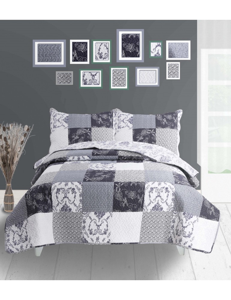 Boutis microfibre Ashley Gris 220 x 240 2681070000Les Ateliers du Linge Boutis microfibre Ashley Gris 220 x 240 2681070000Les Ateliers du Linge