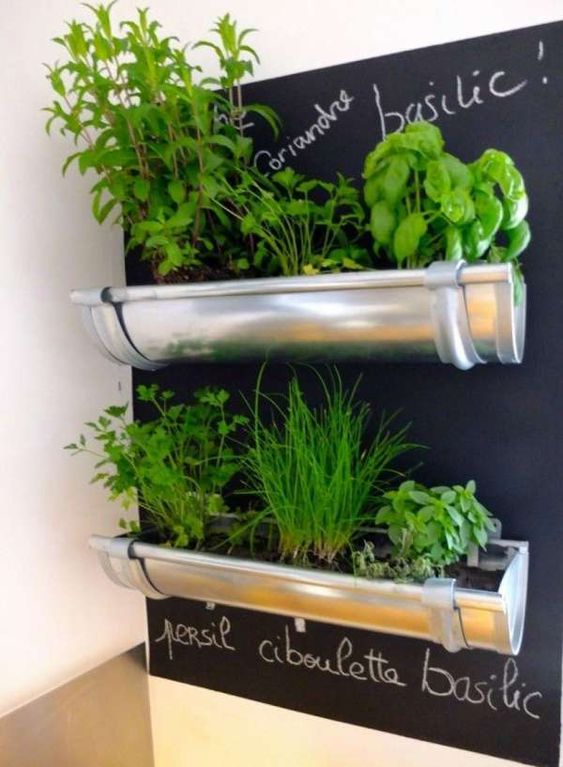 Mini jardinières et pots d'intérieur aux herbes aromatiques  Jardiniere  interieur, Décoration murale cuisine, Idee deco interieur