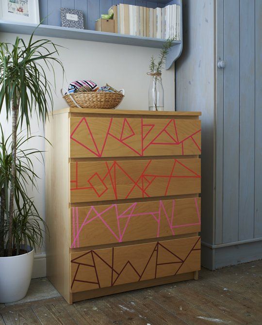 commode relooker au washi tape