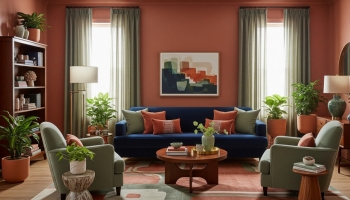Terracotta, vert sauge, bleu nuit : comment marier les couleurs tendance en 2025